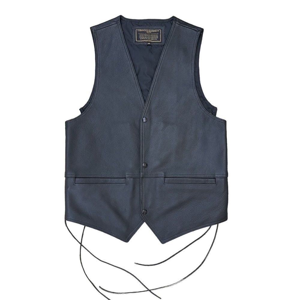 Coronado Men's Medium Vest Leather Dual Conceal Holster Carry Black Biker -‎ NEW